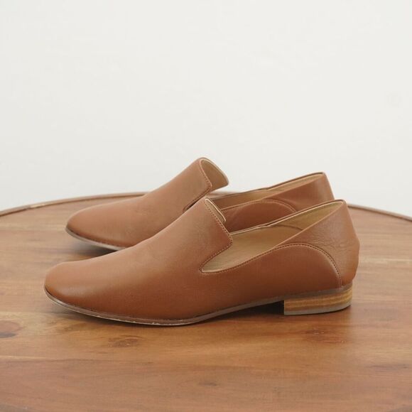Clarks Womens Pure Viola Dark Tan Loafers Size 8.5 Leather Slip On Casual - Picture 5 of 11